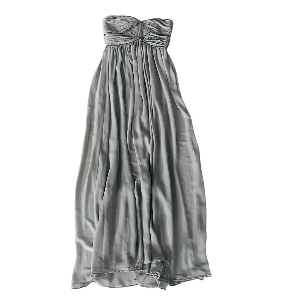 Pearl Georgina Chapman Studded Strapless Maxi Dress Size 4 Slate - Picture 2 of 7